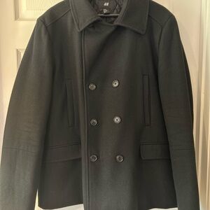 H&M Men's Classic Black Pea Coat